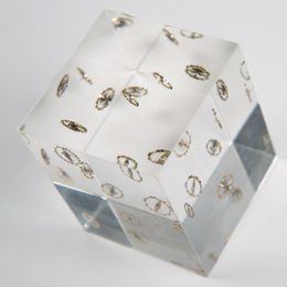 Bloc plexi inclusion métal