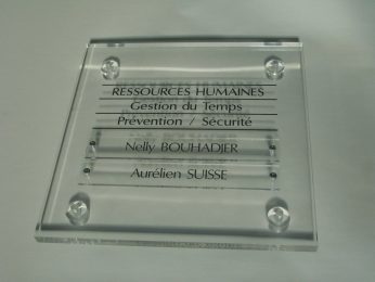 plaque plexi impression tampographie
